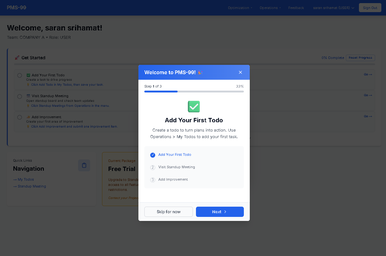 Onboard Process: USER