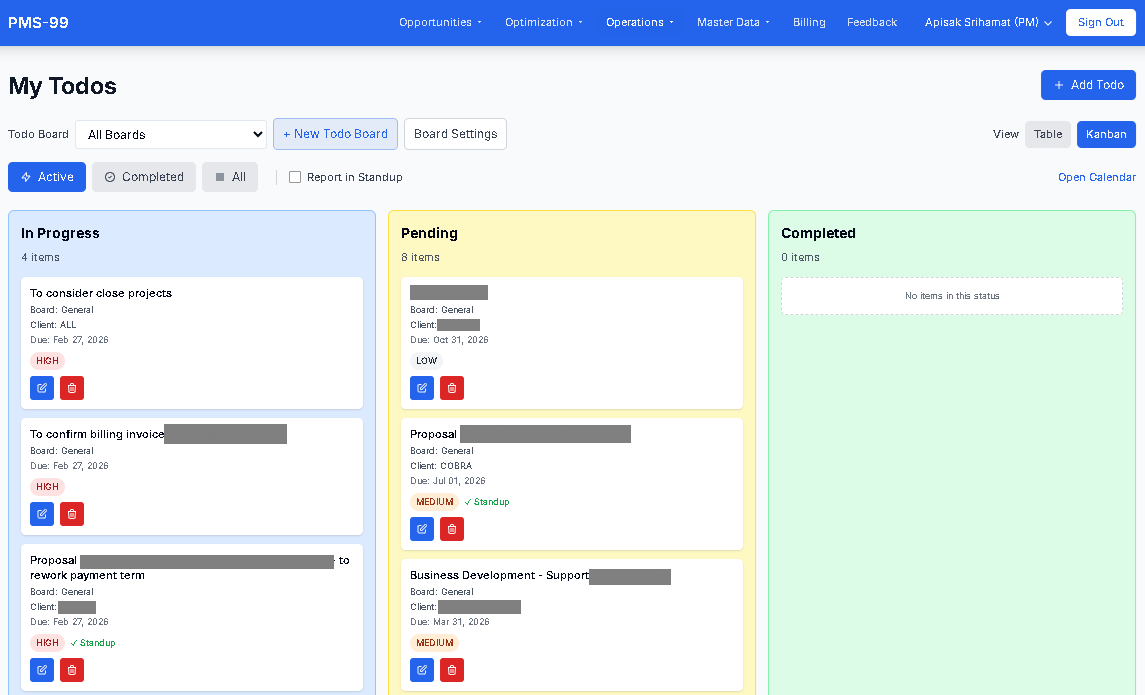 My Todos: Kanban View